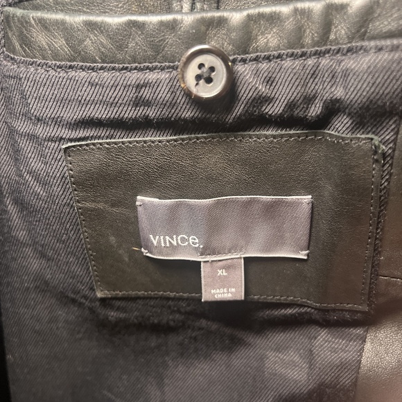 Vince Leather Cafe Racer Jacket XL Men - Picture 10 of 11